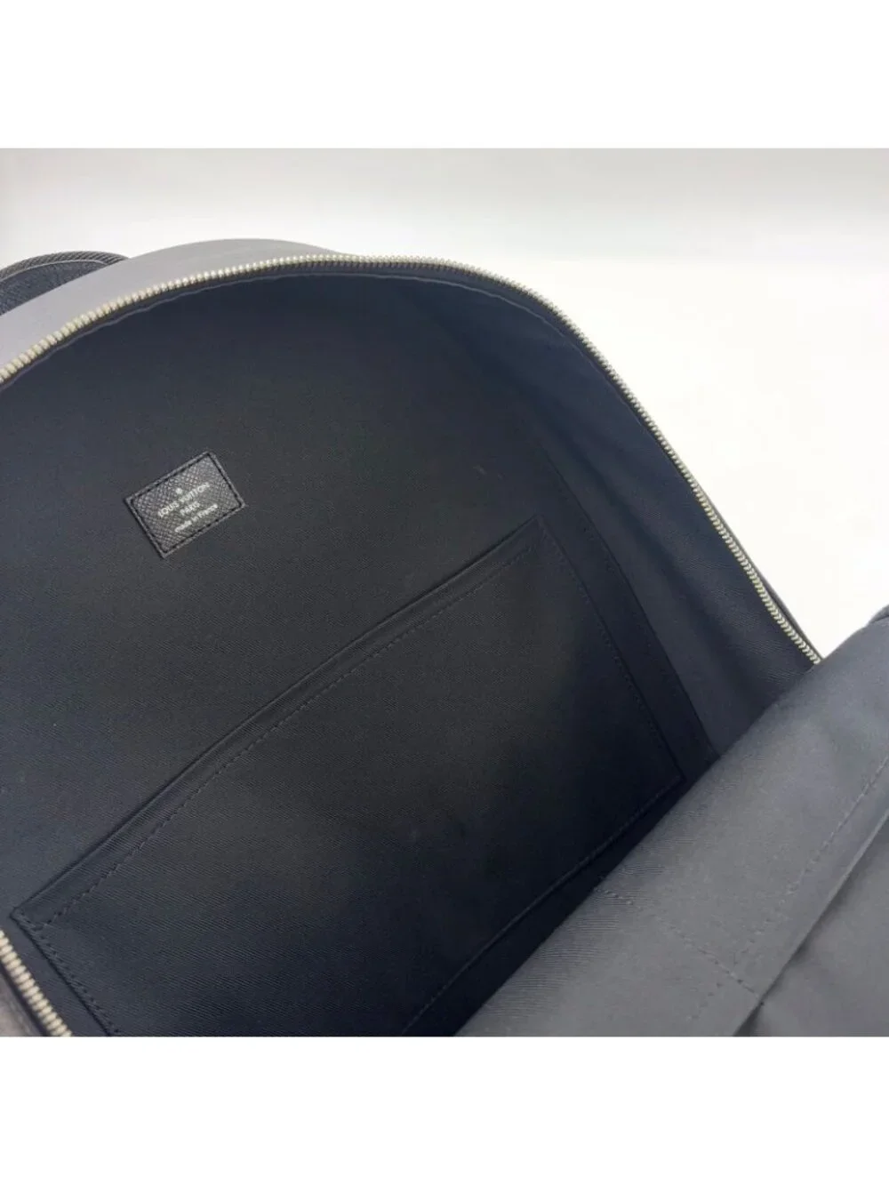 Louis Vuitton Alex Leather Black Backpack Silver